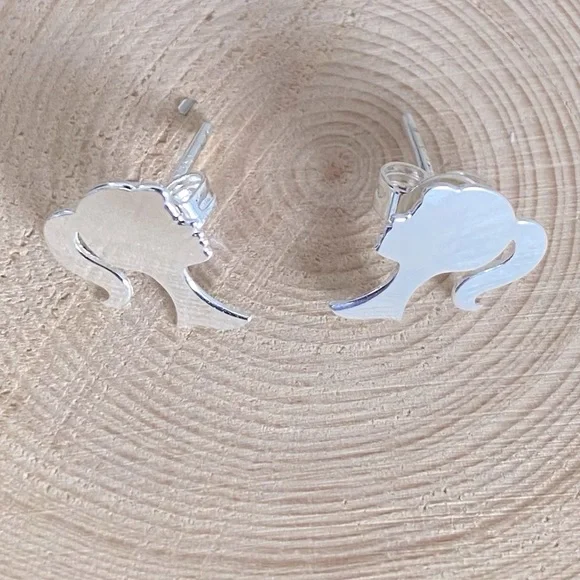 ⚡️Flash Sale⚡️ Cute Silver925 Barbie with ponytail post earrings - Picture 1 of 6